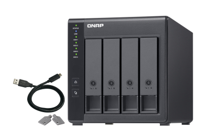 QNAP TR-004 tallennusaseman kotelo HDD-/SSD-kotelo musta 2.5/3.5"